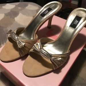 J-Lo Heels Gold. Used once!